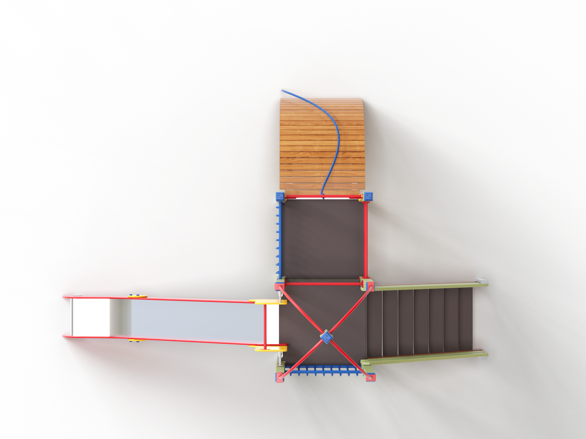 ДИК 1.225-ДЕРЕВО Детский игровой комплекс Горка с трапом Н=1500