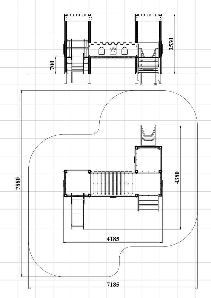 ДИК 2.33-ДПК Детский игровой комплекс Н=700 мм