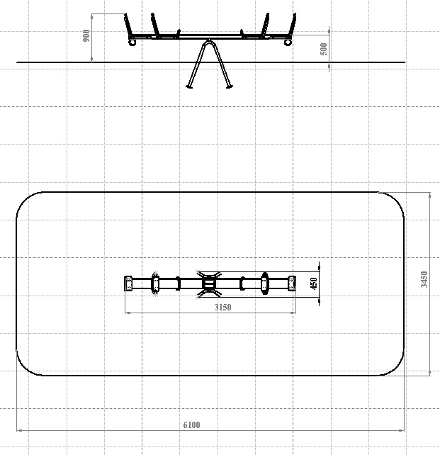 ДИО 3.06 Качалка-балансир 4 местная